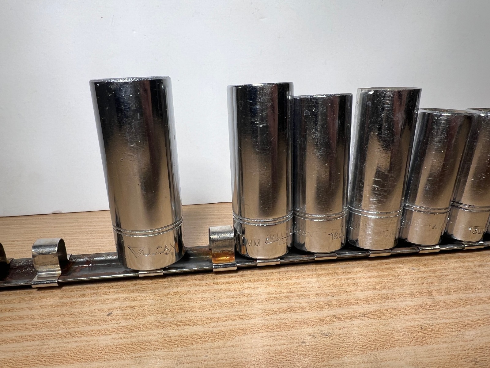 Vintage 1970s Vulcan Williams BMD Deep Metric Socket Set 3/8 Drive USA 9pc