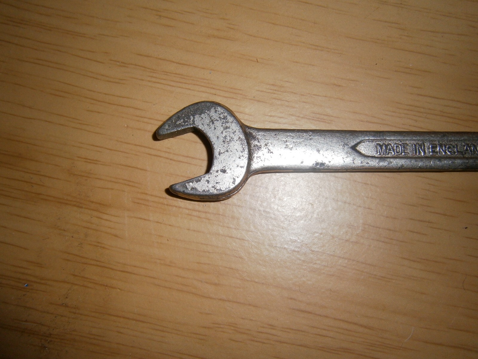 Vintage silver tone open spanner. 1/2 AF 7/16 AF (E6a)