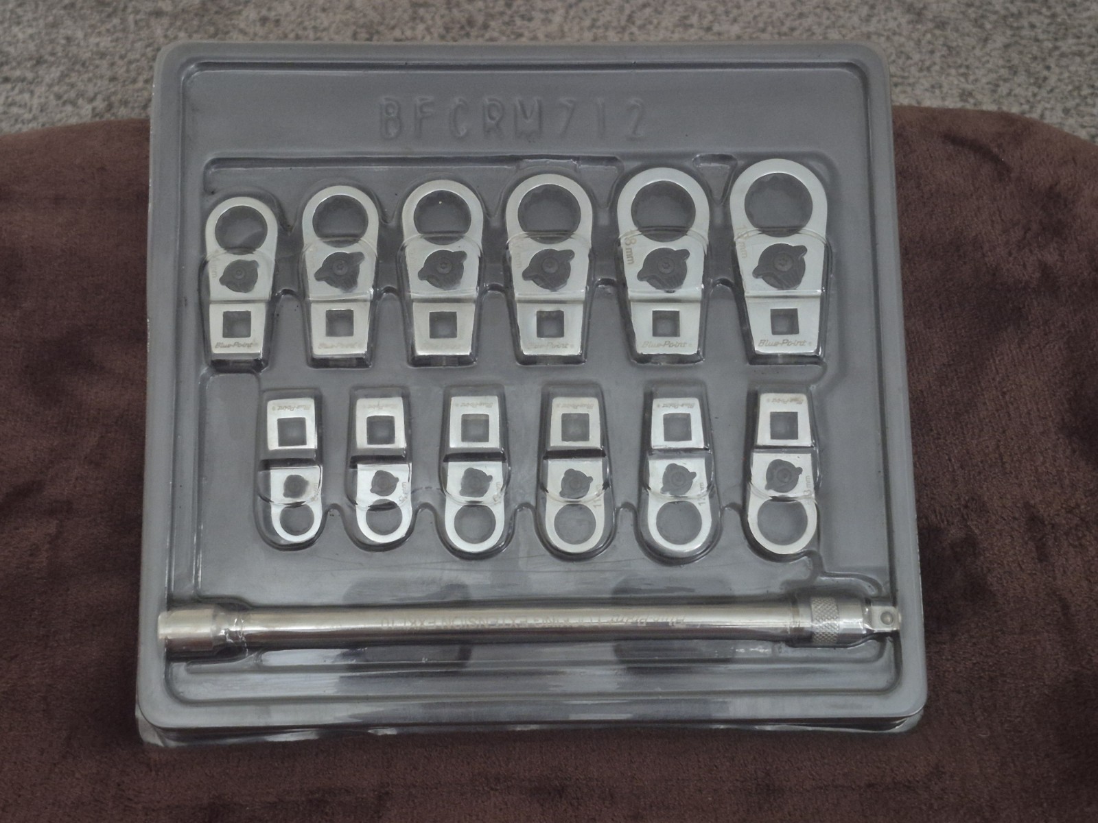 BLUE POINT/SNAP-ON-BFCRM712 RATCHETING CROWFOOT SET 13pc-⅜»-12pt MM