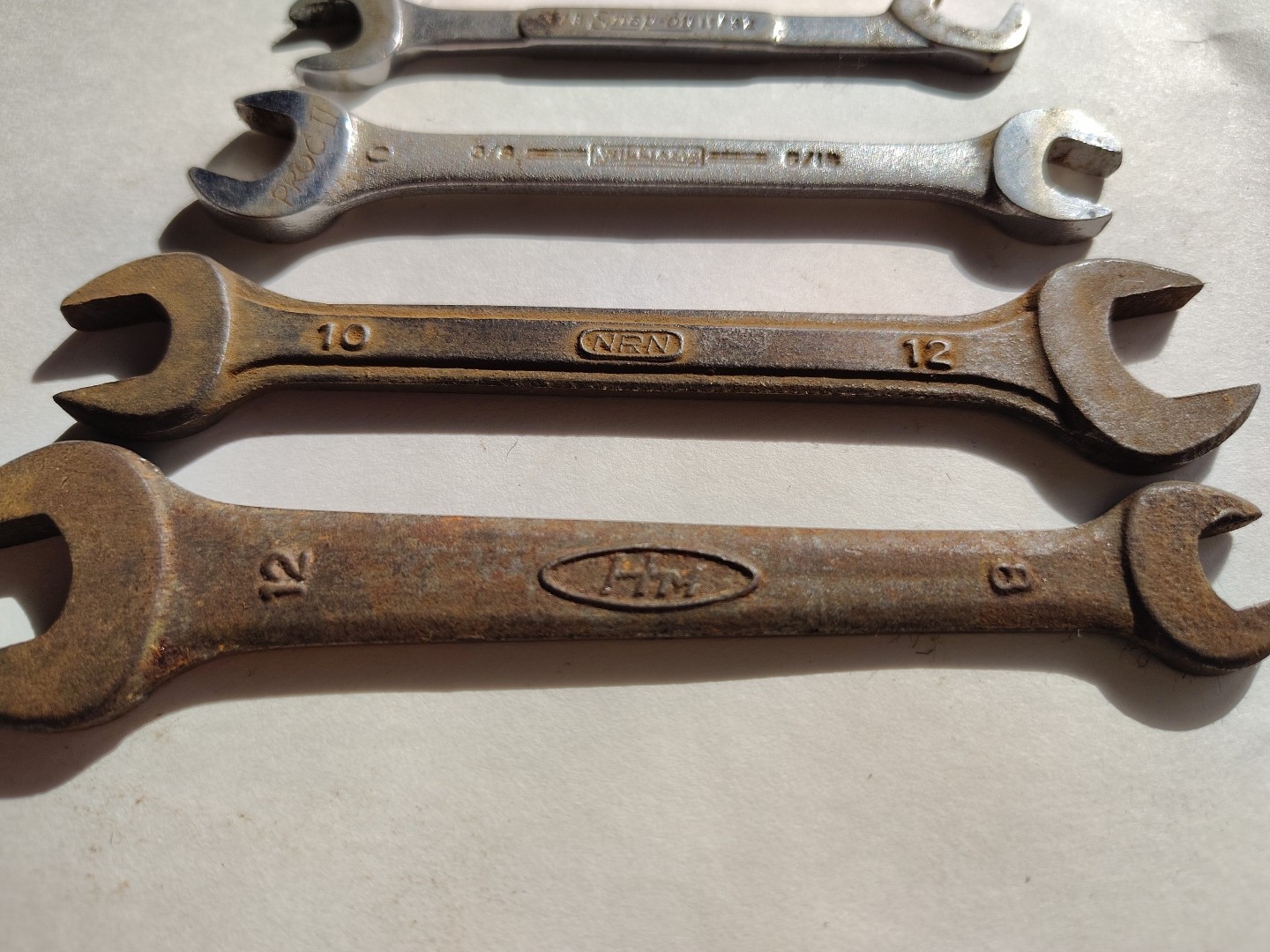 Lot Of 4 Double Open Ended Wrenches/Spanners. Snap-On, Williams, Honda Motors