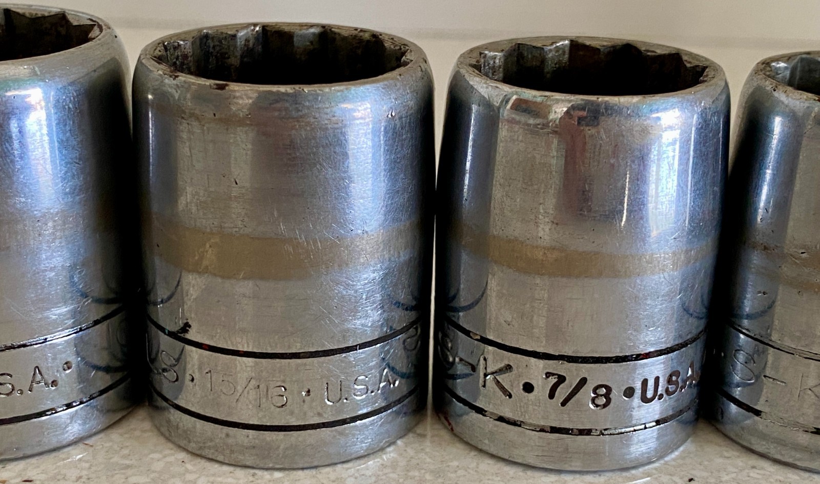 S-K Tools USA 1/2″ Drive Sockets 12 Point Lot of 11 9/16 to 1 1/4
