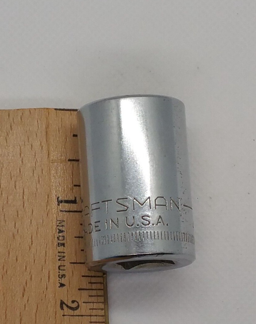 Craftsman 1/2″ Drive 19MM 12 Point Shallow Socket Metric V 44238 USA NOS