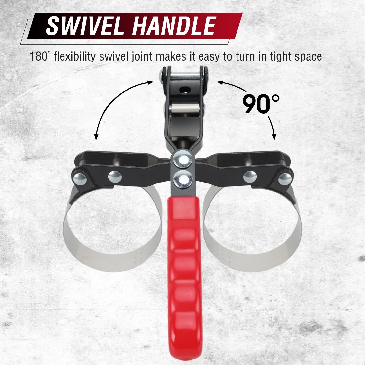 GOOACC Swivel Oil Filter Wrench, Fits Filters 3-7/8″ to 4-3/8″ (98-111mm), Heavy