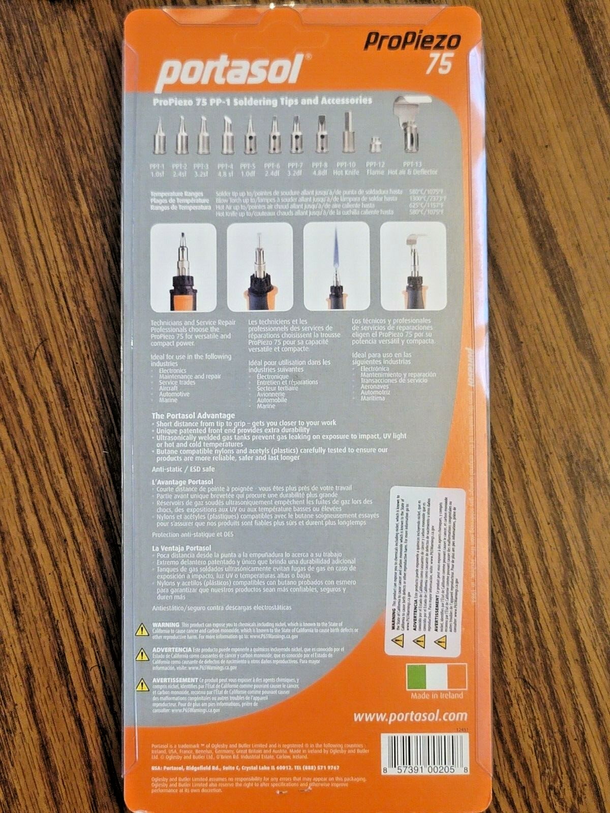 Portasol Pro Piezo 75w Butane Soldering Iron w/Electronic Ignition #PP-1