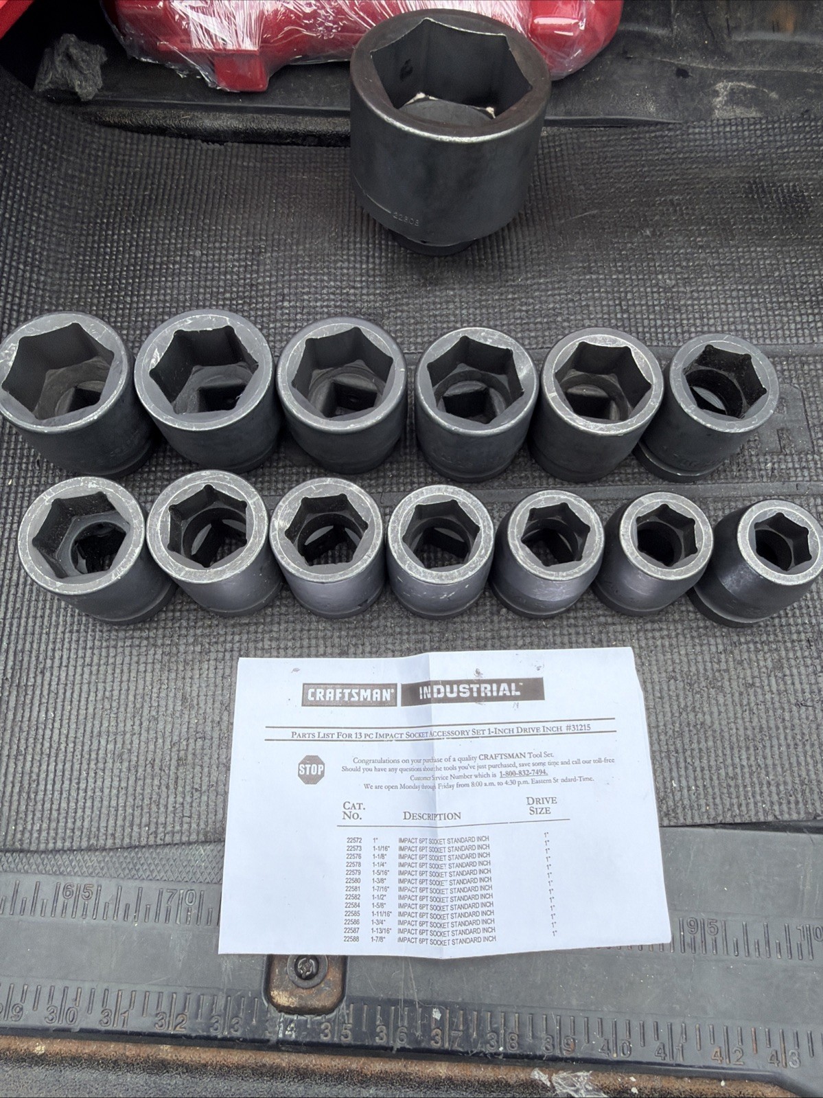 Rare Sears Craftsman Industrial 13pc Impact Socket Catalog Set 1”Drive 31215 Nos