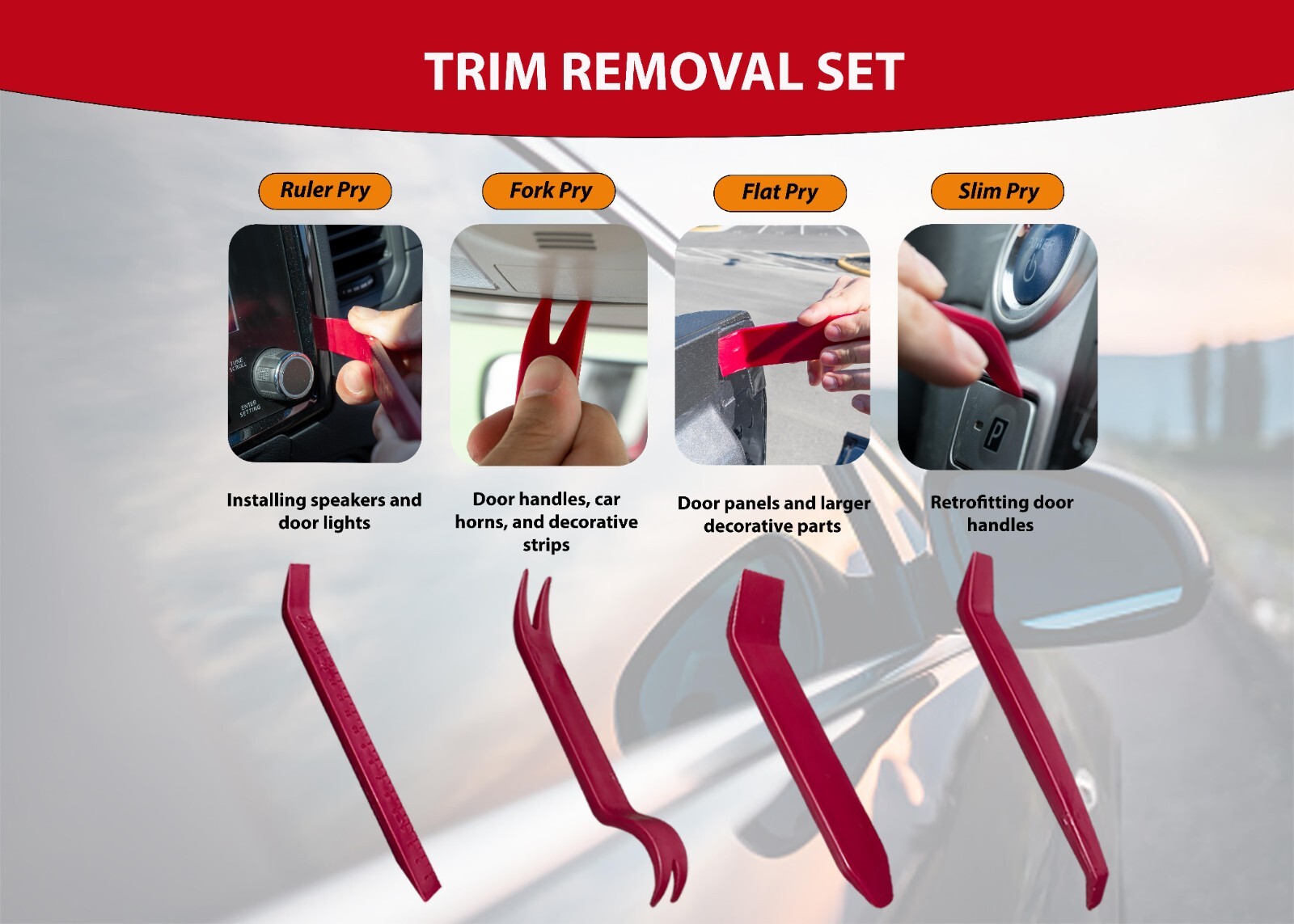 HIRA Car Door Emergency Tool Kit | Automotive Maintenance Tools | Air Wedges