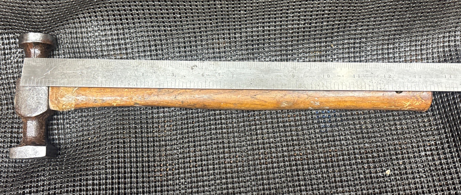 Vintage Round & Square Faced Auto Body Bumping Hammer – Long Handle. Rust Free
