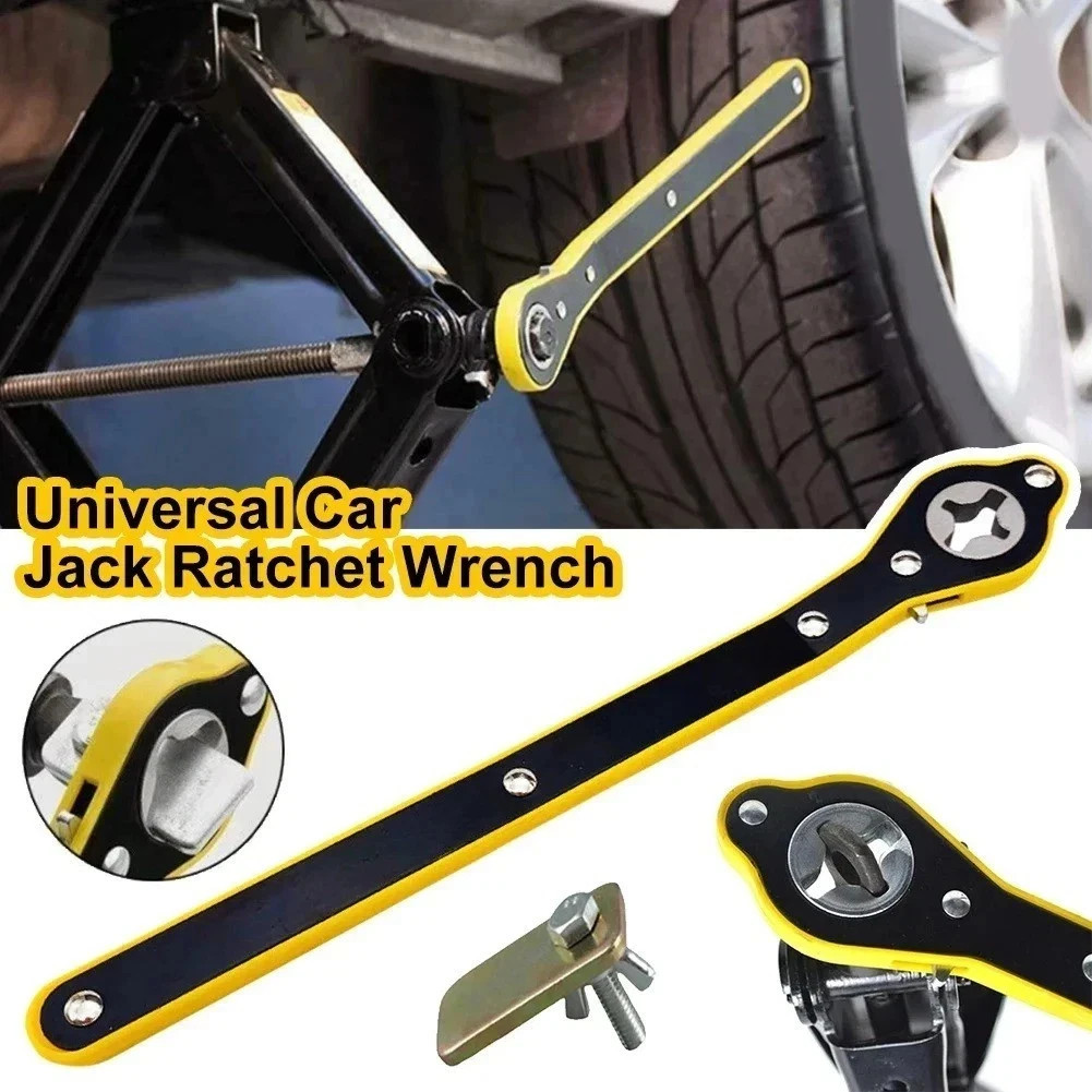 Labor-Saving Car Scissor Jack Ratchet Wrench Tire Wheel Lug Wrench Tool US