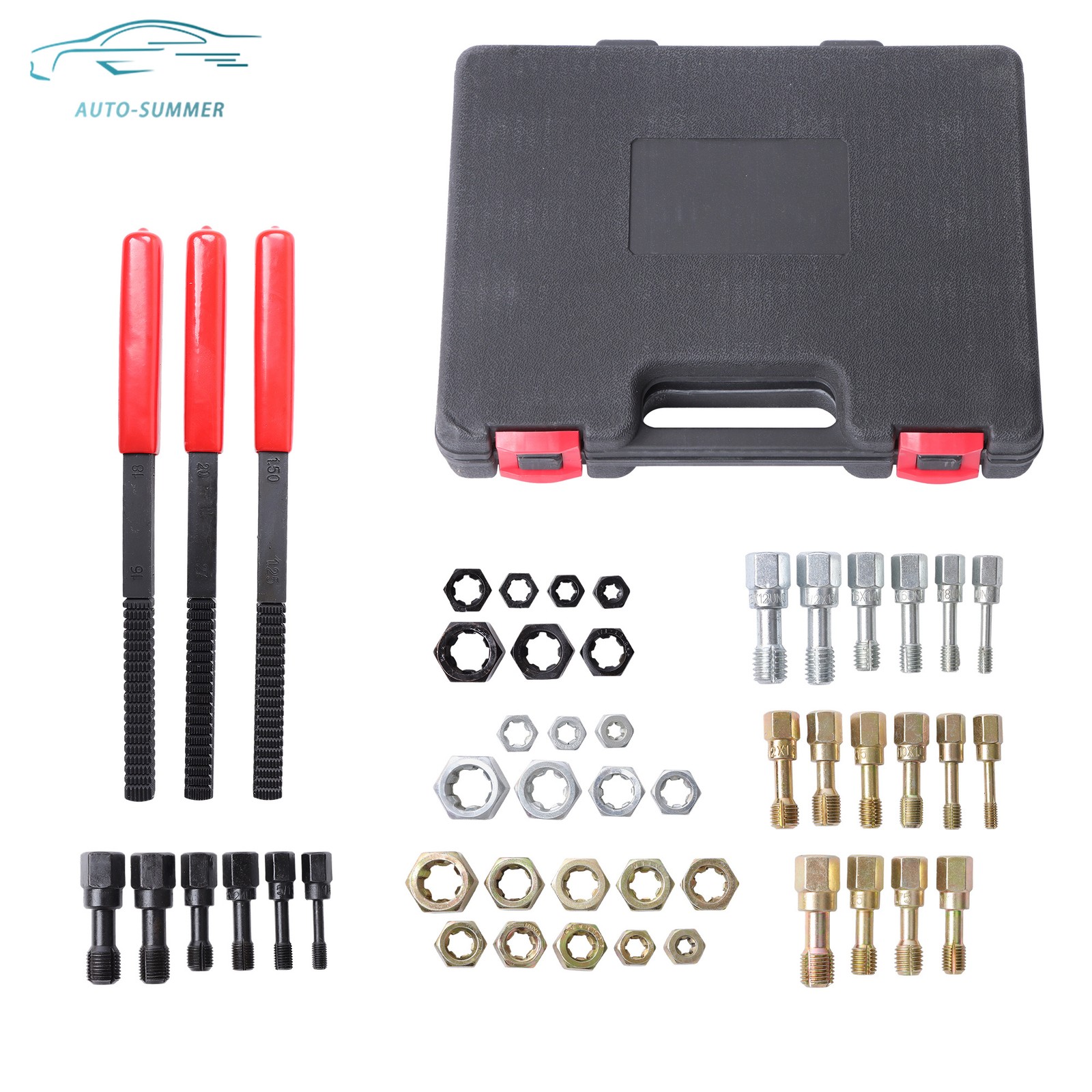 49 Pcs Thread Repair Chaser Set UNF UNC and Metric Thread Restorer Kit