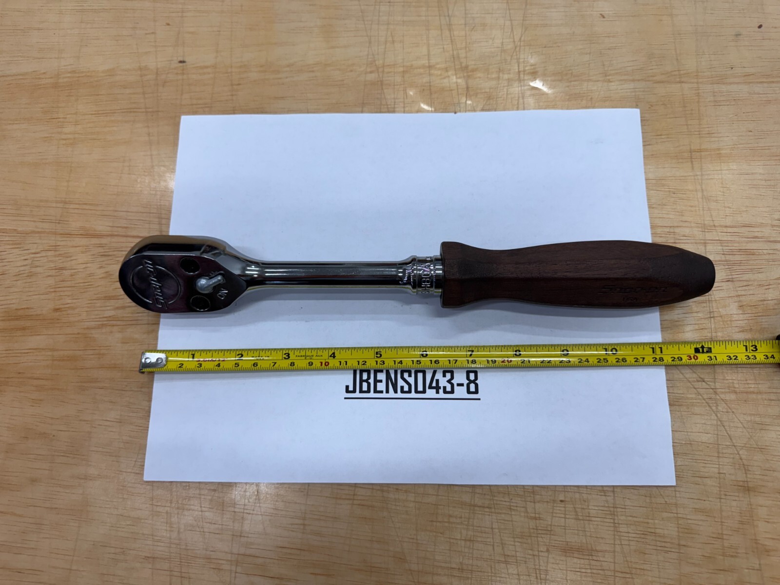 Snap-on Tools NEW ULTRA RARE WOOD 1/2″ Drive Wood Grip Fixed Head Ratchet SH80A
