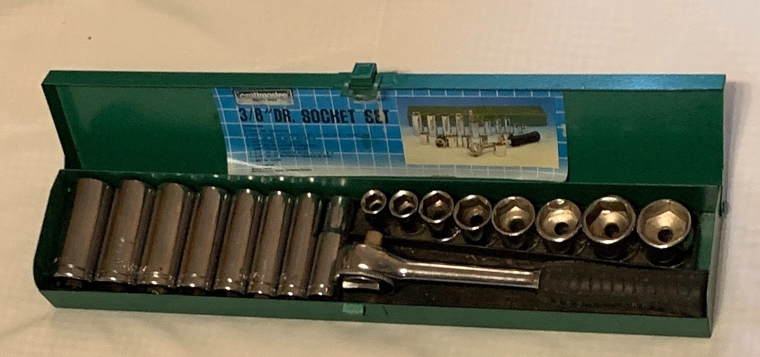 CRAFTMASTER 3/8″ SAE Chrome Vanadium 6-Point Deep Socket Set Taiwan