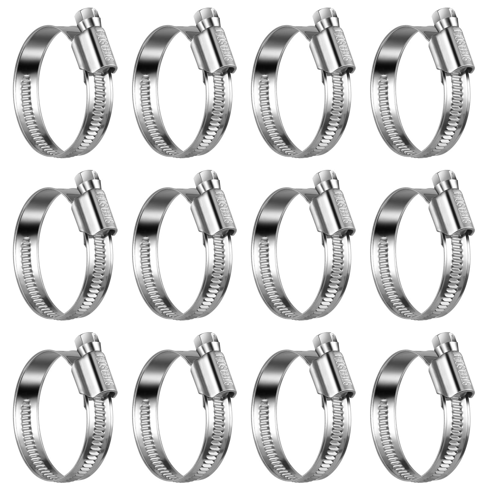 Non-Slip Stainless Steel Worm Gear Hose SAE#20(1-3/16 To 1-3/4), Metallic
