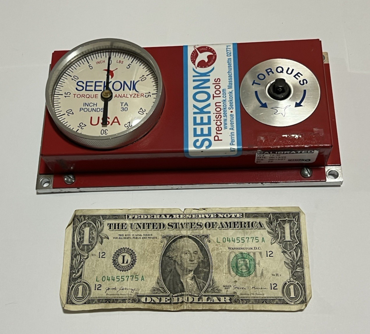 Seekonk TA-30 Torque Analyzer Gauge Precision Tool 1/4 Drive 0-30 Inch/Pounds