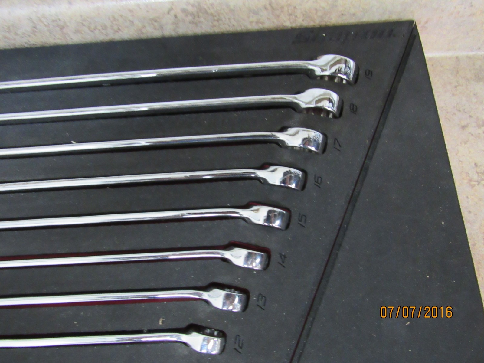 Snap-On 13pc 12 Pt Metric Flank Drive Wrench Set PRO-FI foam 7-19mm SOEXM01FMBR