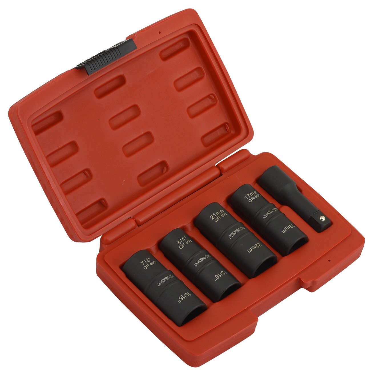 5pc 1/2″ Dr. Thin Wall Flip Impact Socket Set For Auto RIMS TIRES LUG NUTS