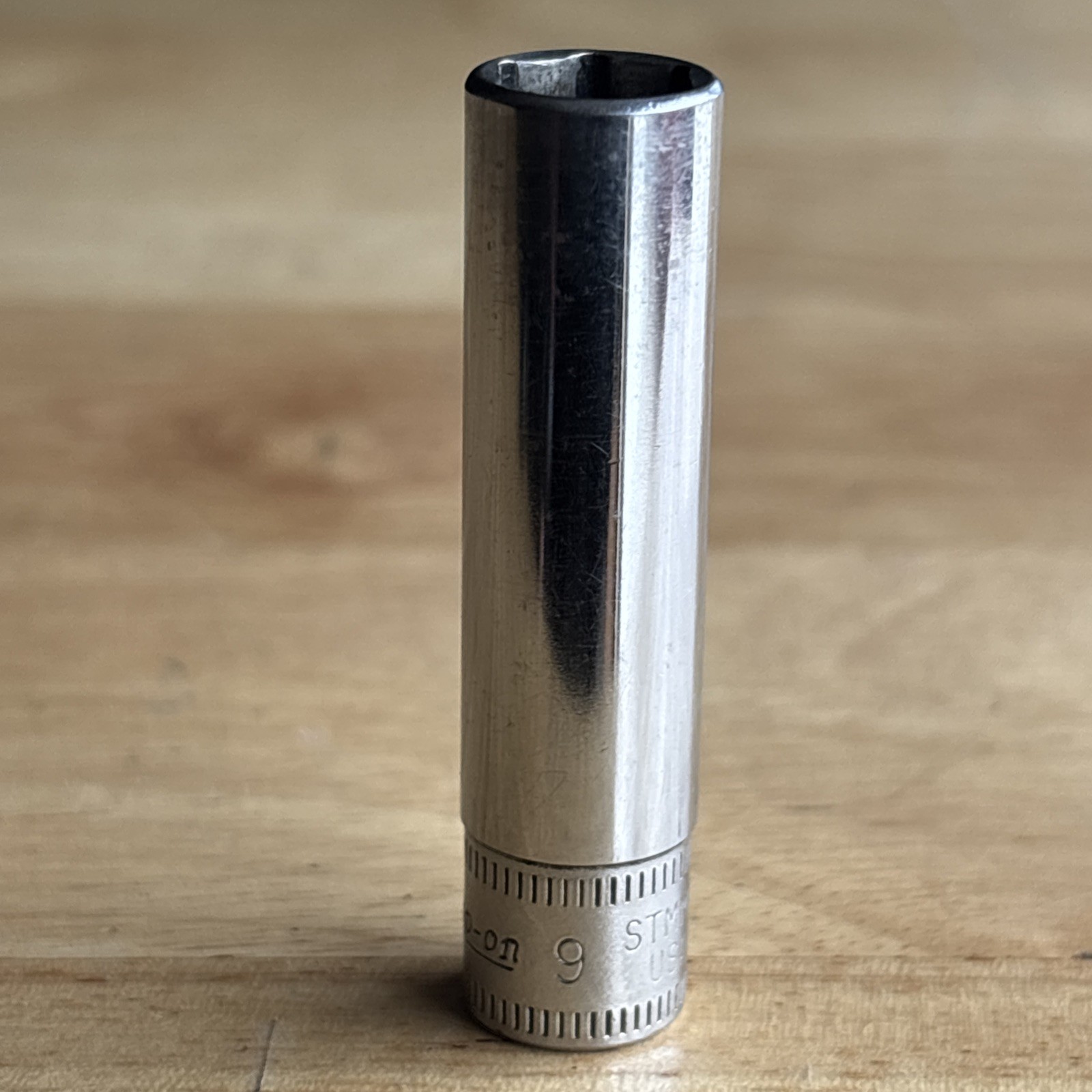 Snap On Tools 9mm Deep Socket 1/4″ Drive 6 Point TMM9 Vtg USA
