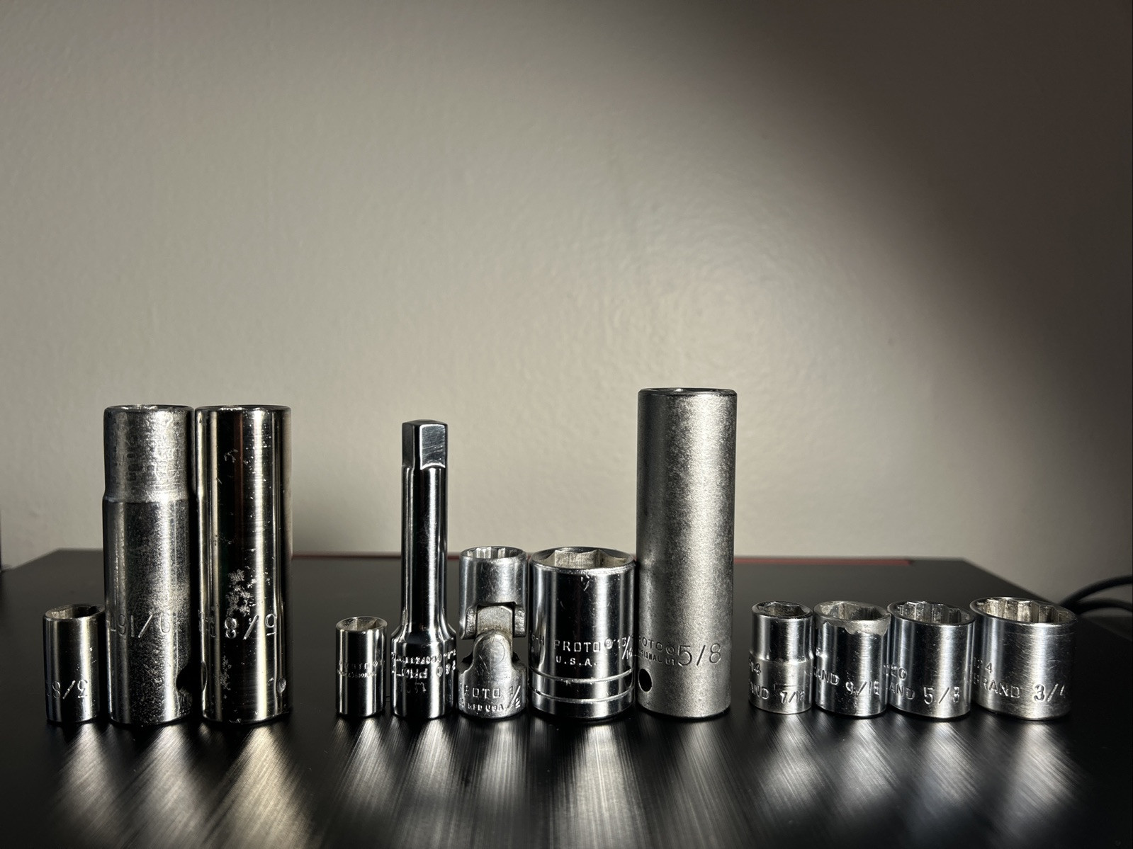11 Vintage Impact Sockets Mixed Lot 5 Proto, 3 Thorsen, 4 Herbrand