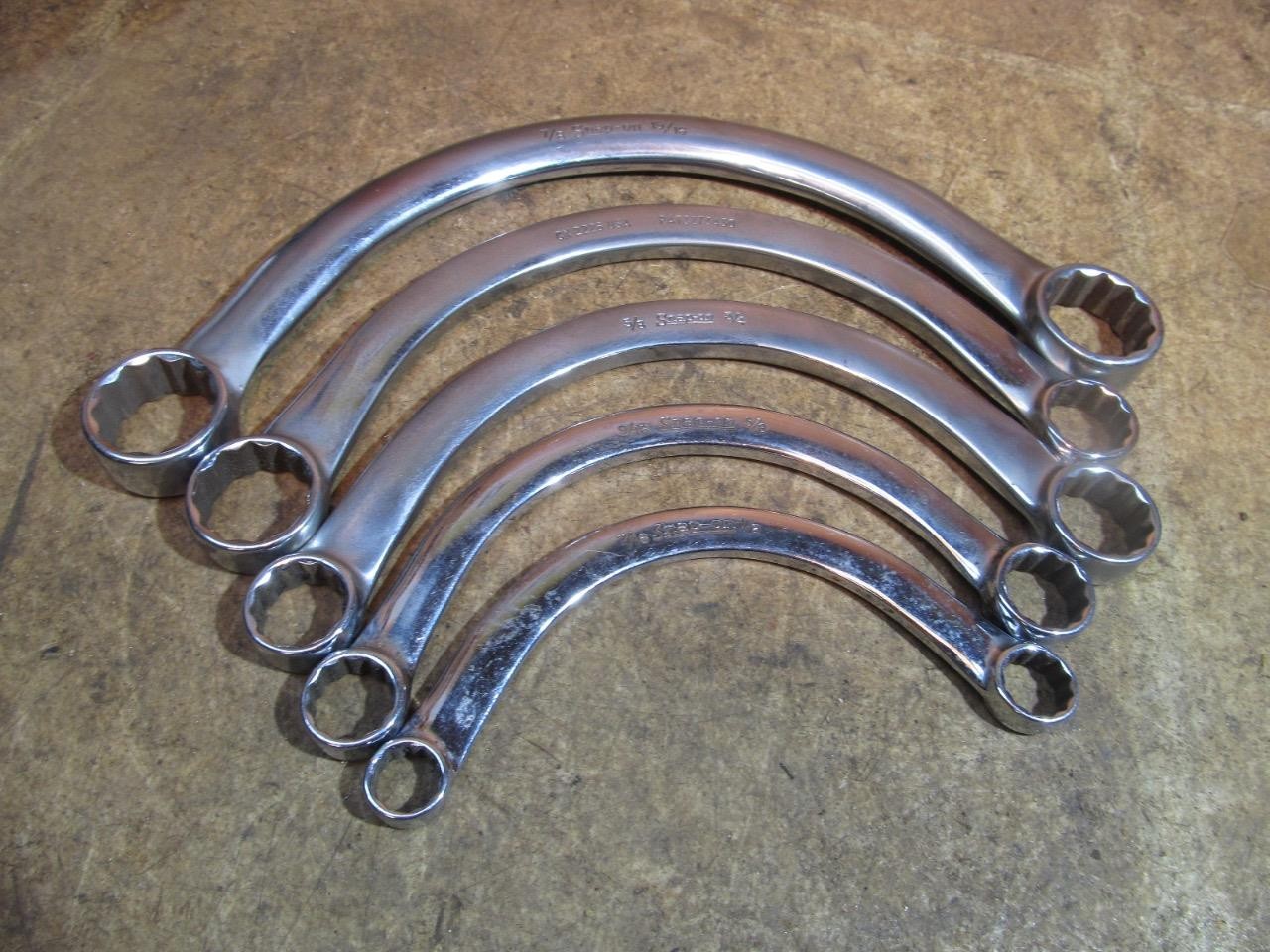 Snap On SAE Half Moon Wrench Set 5 Piece 7/16 1/2 9/16 5/8 11/16 3/4 13/16 7/8 1