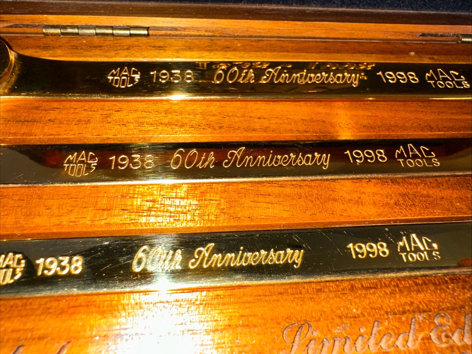 Mac Tools 60th Anniv Ltd Ed 24kt Gold Plated Hexagonal Flare Nut Wrench Set