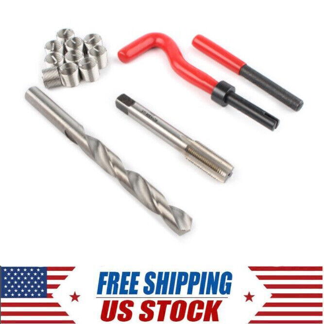 M12 x 1.25 Metric Thread Repair Install Tool Insert Kit M12 Helicoil Coil 15pcs
