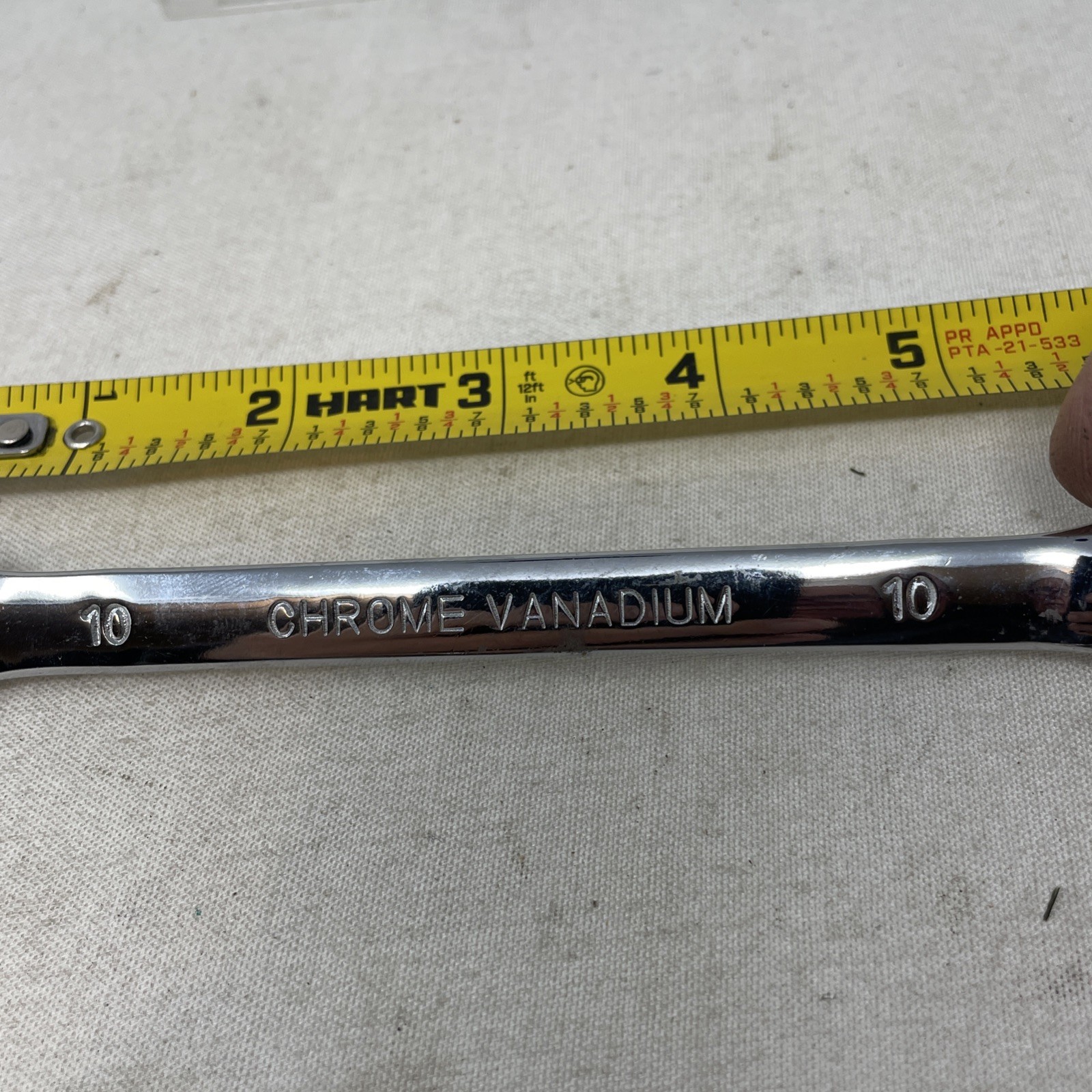Chrome Vadnium 10 mm Ratchet Wrench/ Open End Combo Wrench 6” Long