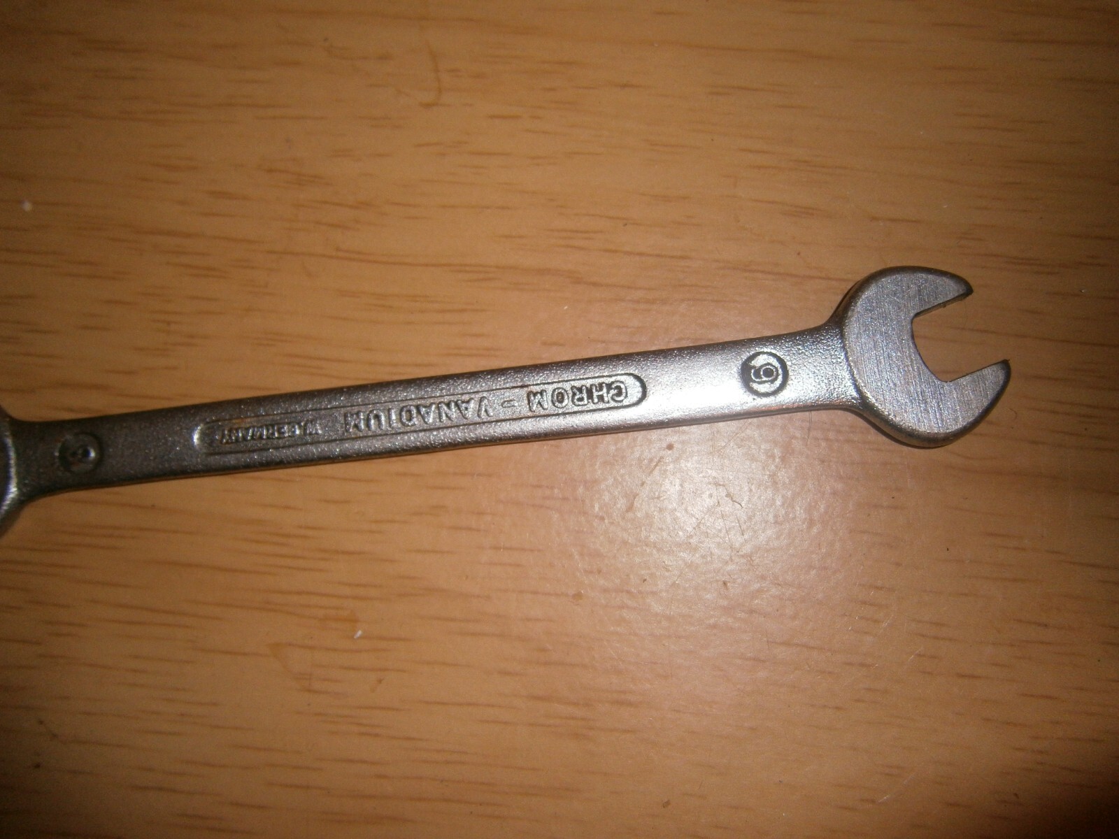 Vintage silver tone spanner. 8 & 9 mm ends West Germany (E6b)