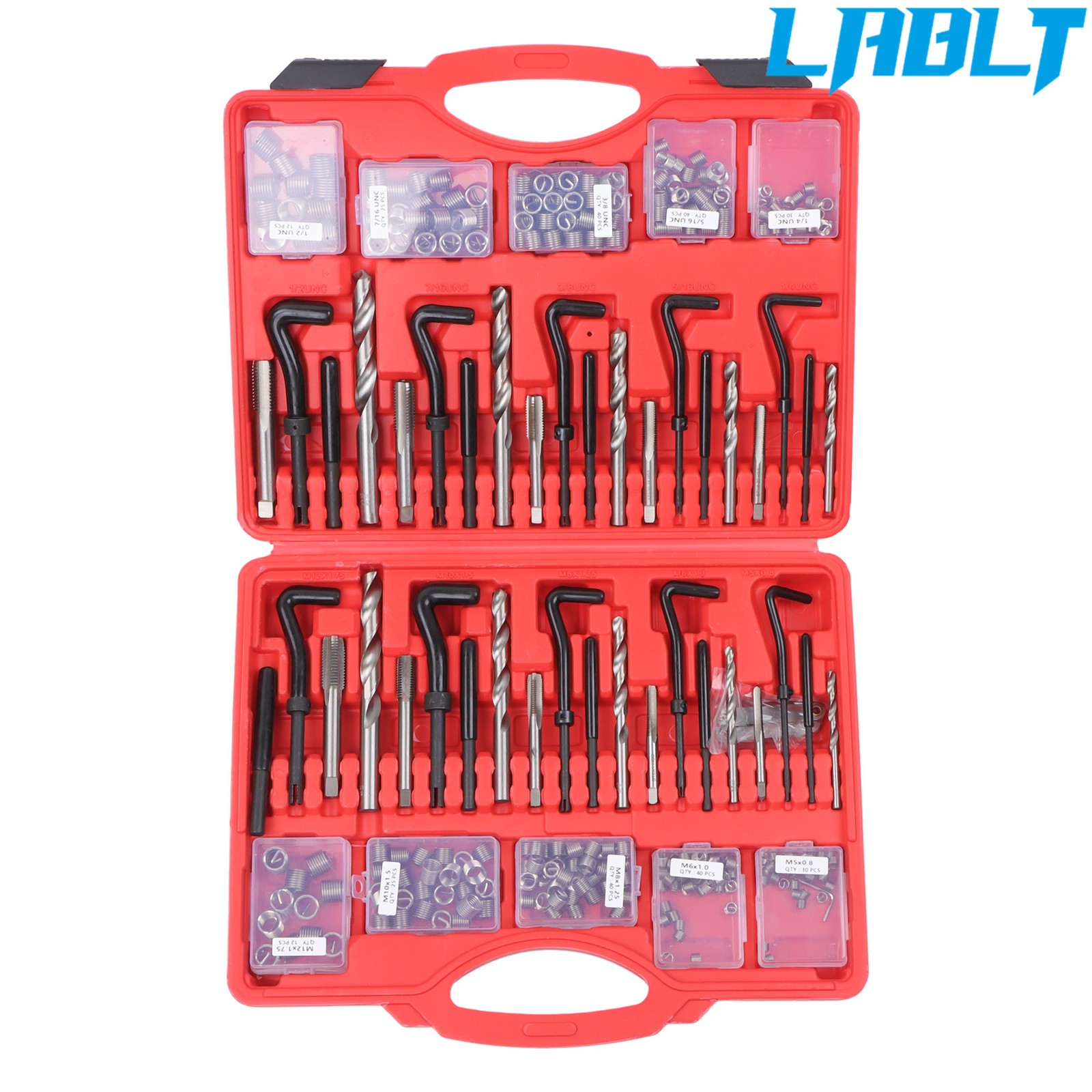 Thread Repair Tool 338PCS HSS Drill Helicoil Kit SAE 1/4″-1/2″/ Metric M5-M12