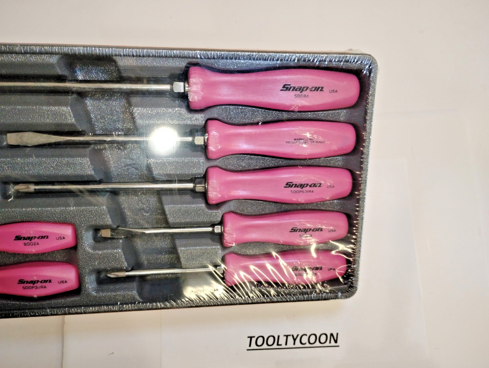Snap-on Tools USA NEW NOS 7PC PEARL PINK Hard Handle Screwdriver Set SDDX70APP