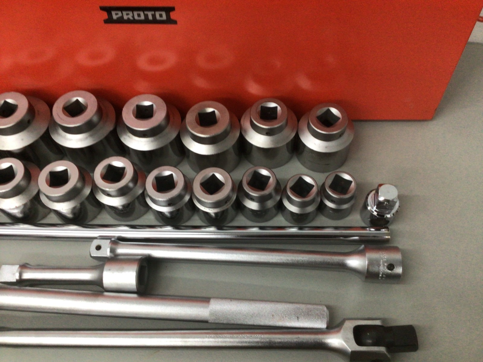 PROTO Socket Set: 1 in Drive, 12-Point, SAE, 1 1/2 in to 3 1/2 in, J57102A
