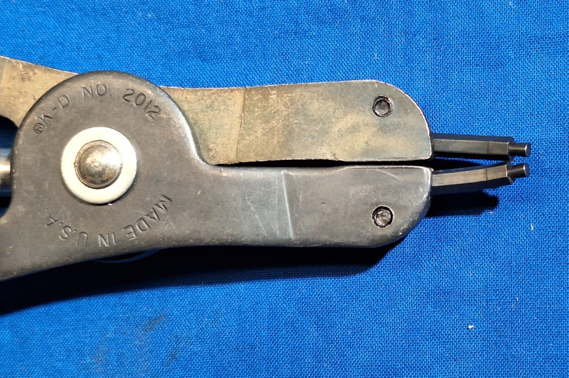 Vintage K-D No 2012 Snap Ring Pliers Turn Screw Adjustment Made in USA Used