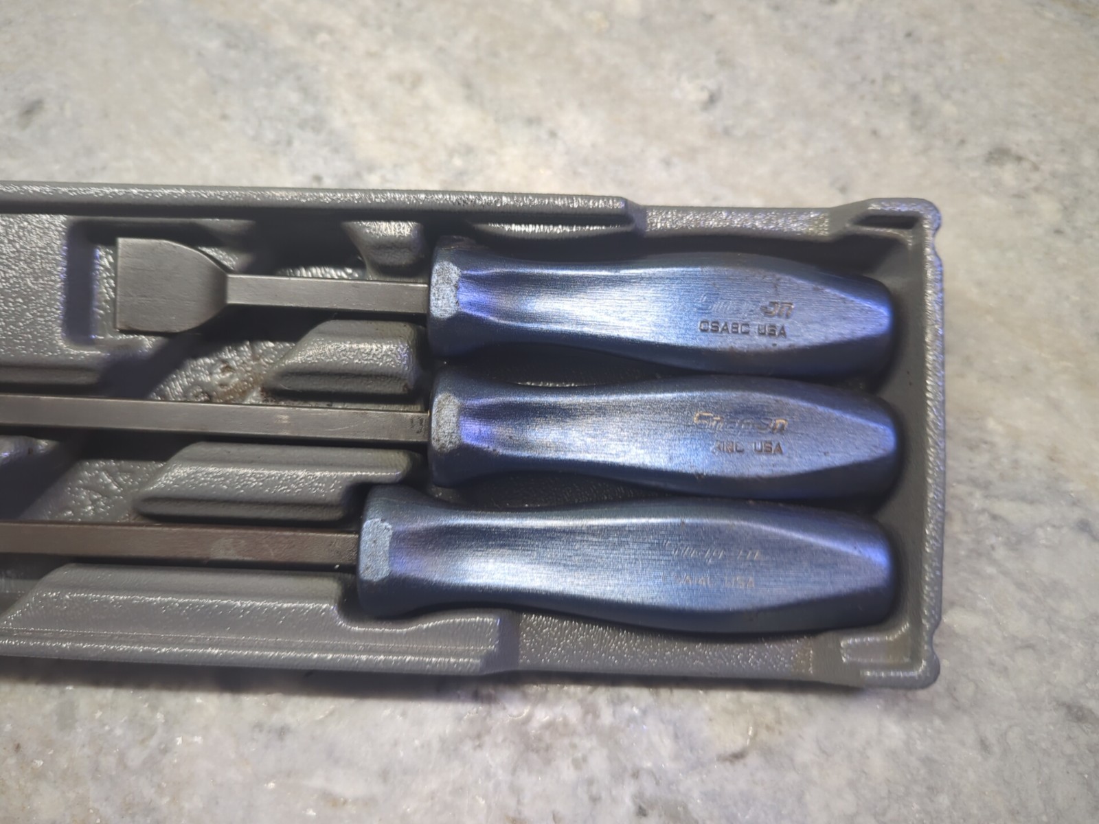 Snap-on Tools USA POWER BLUE Hard Handle Rigid Carbon Scraper Set CSA300AMB