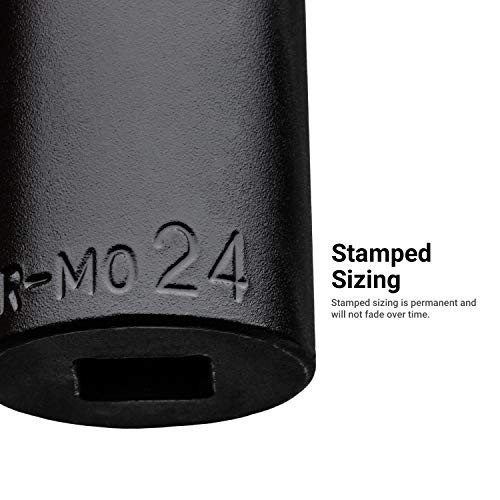 18-Piece Metric Shallow Impact Socket Set, 1/2″ Drive, 10-27mm, Durable Tool Kit