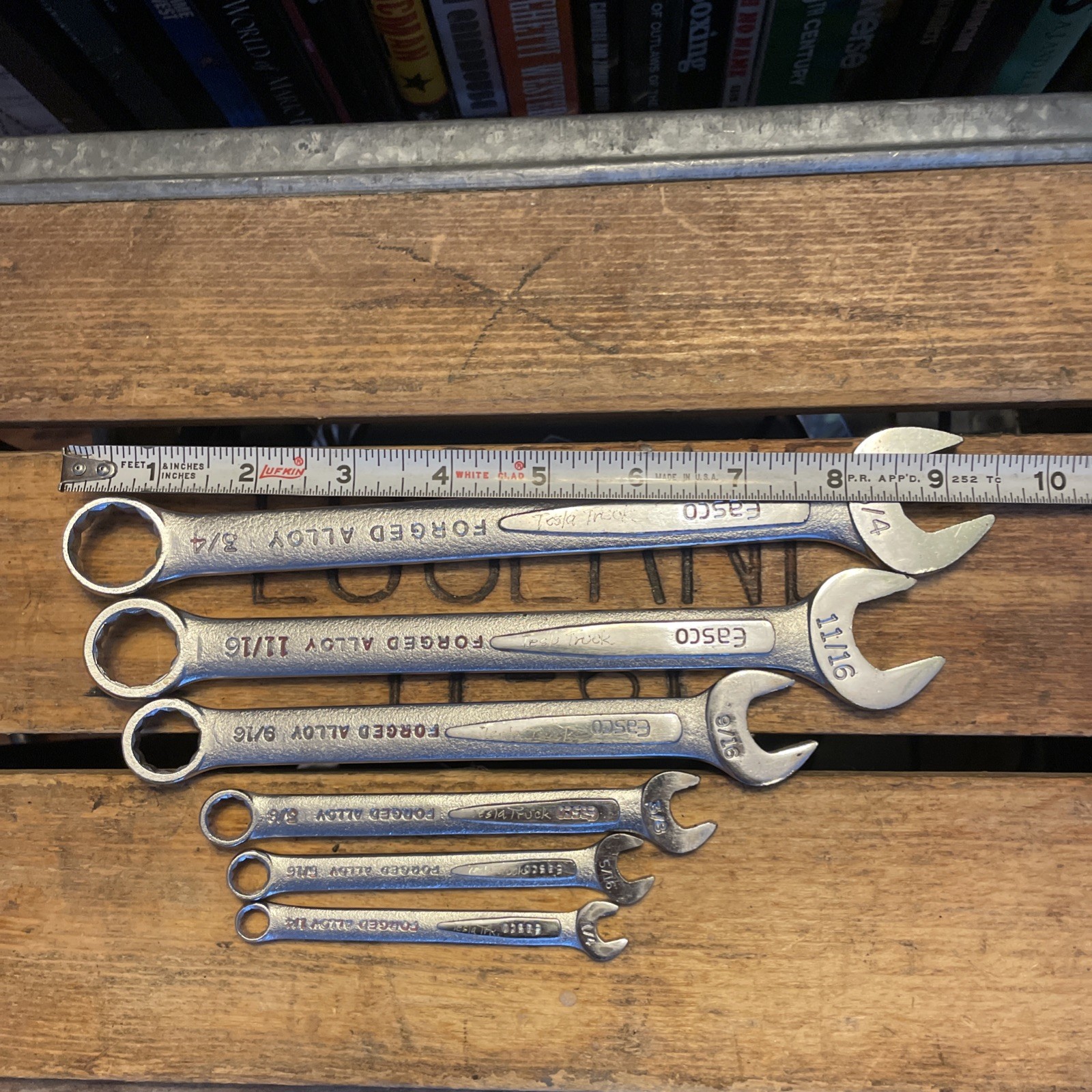 Vintage Easco 6 Piece SAE Wrench Set Combination 3/4” To 1/4″ Made IN USA LOT