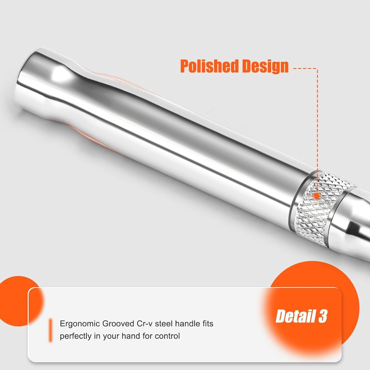 CR-V Flex Head, Polished Non-Slip Handle Wrench