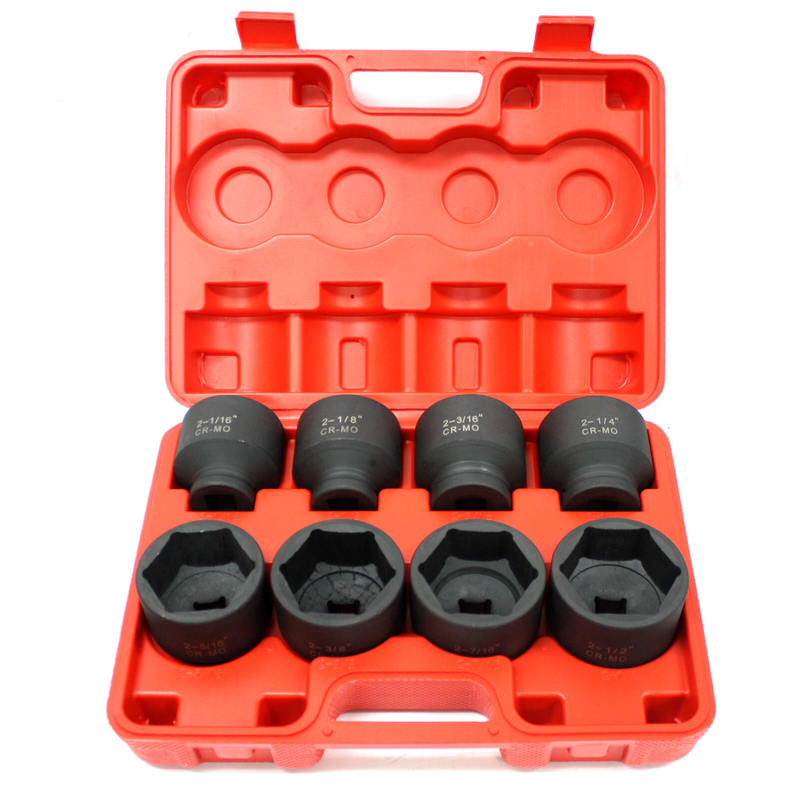 8 Pc Jumbo Shallow Air Impact Socket CR-MO 3/4″ Dr. SAE 2-16″ to 2-1/2″ 6 Point