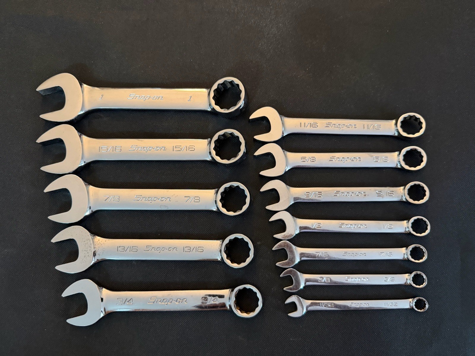 Snap On 12 Piece Stubby SAE Wrench Set 11/32 – 1 – OEX110B-OEX320B-OEX300B-OEXB