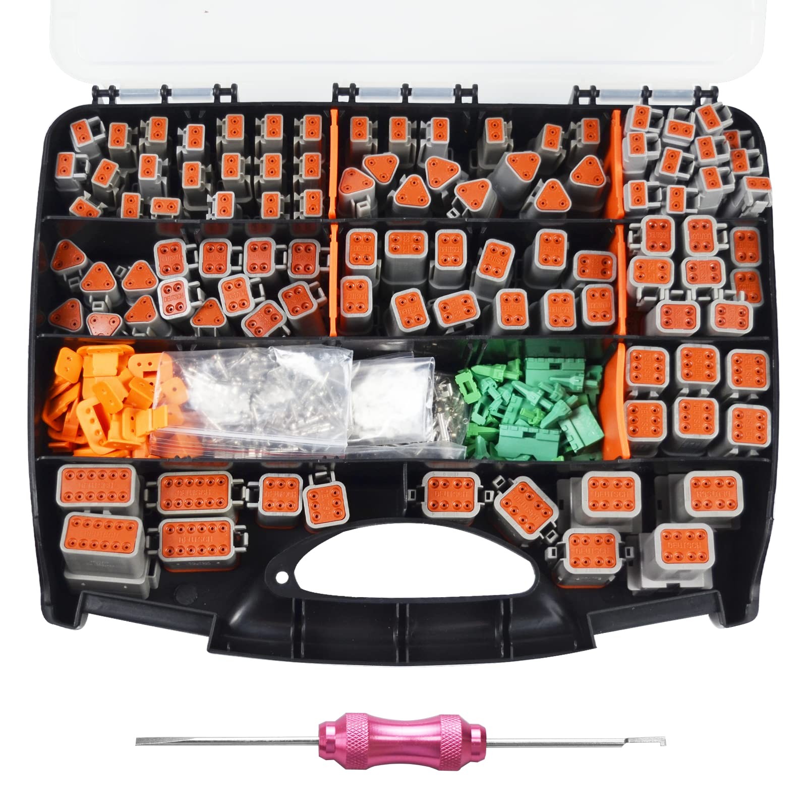 685PCS Deutsch Connector Kit 2 3 4 6 8 12 Pin Waterproof Gray DT Series Removal