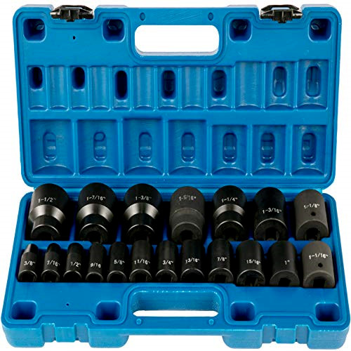 VEVOR Impact Socket Set 1/2 Inches 19 Piece Impact Sockets, Standard Socket 1/2