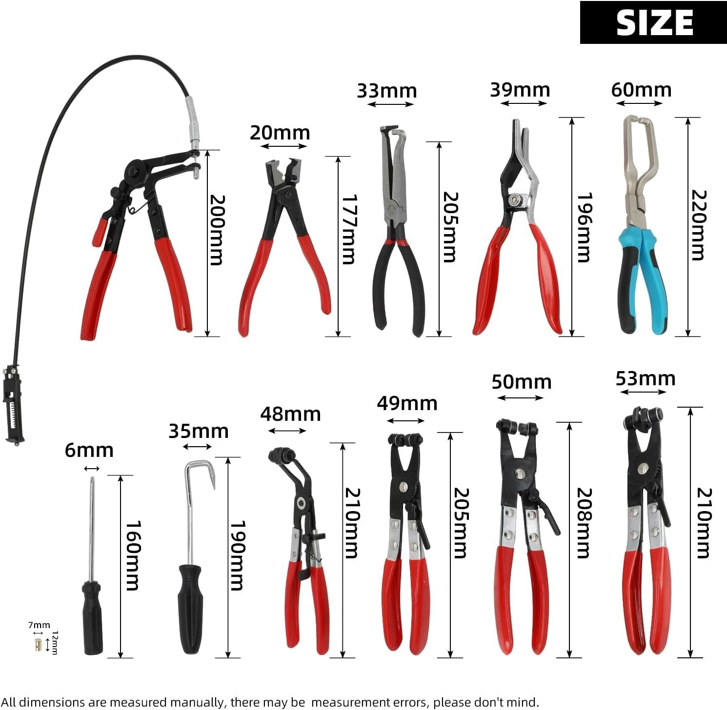 Hose Clamp Pliers Set 15pcs Hose Clamp Removal and Installation Tool Kit for Aut