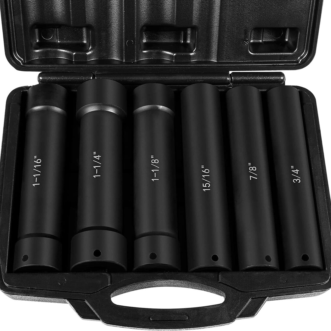 1/2» Drive Heavy Duty Extended Length Extra-Deep Length Impact Socket Set 6PCS