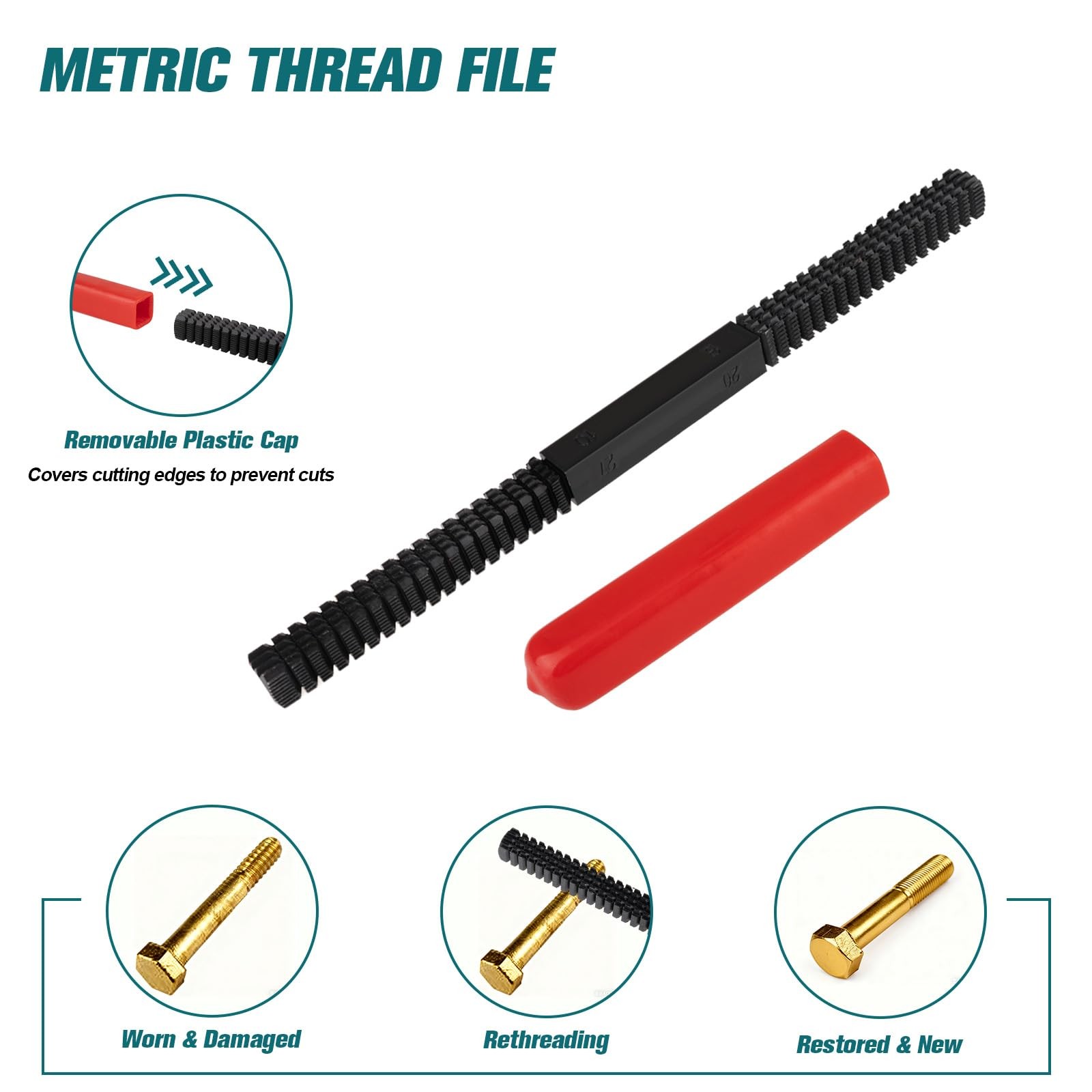 Aikyciu 15-Piece Metric Thread Chaser Set, M6 M8 M10 M12