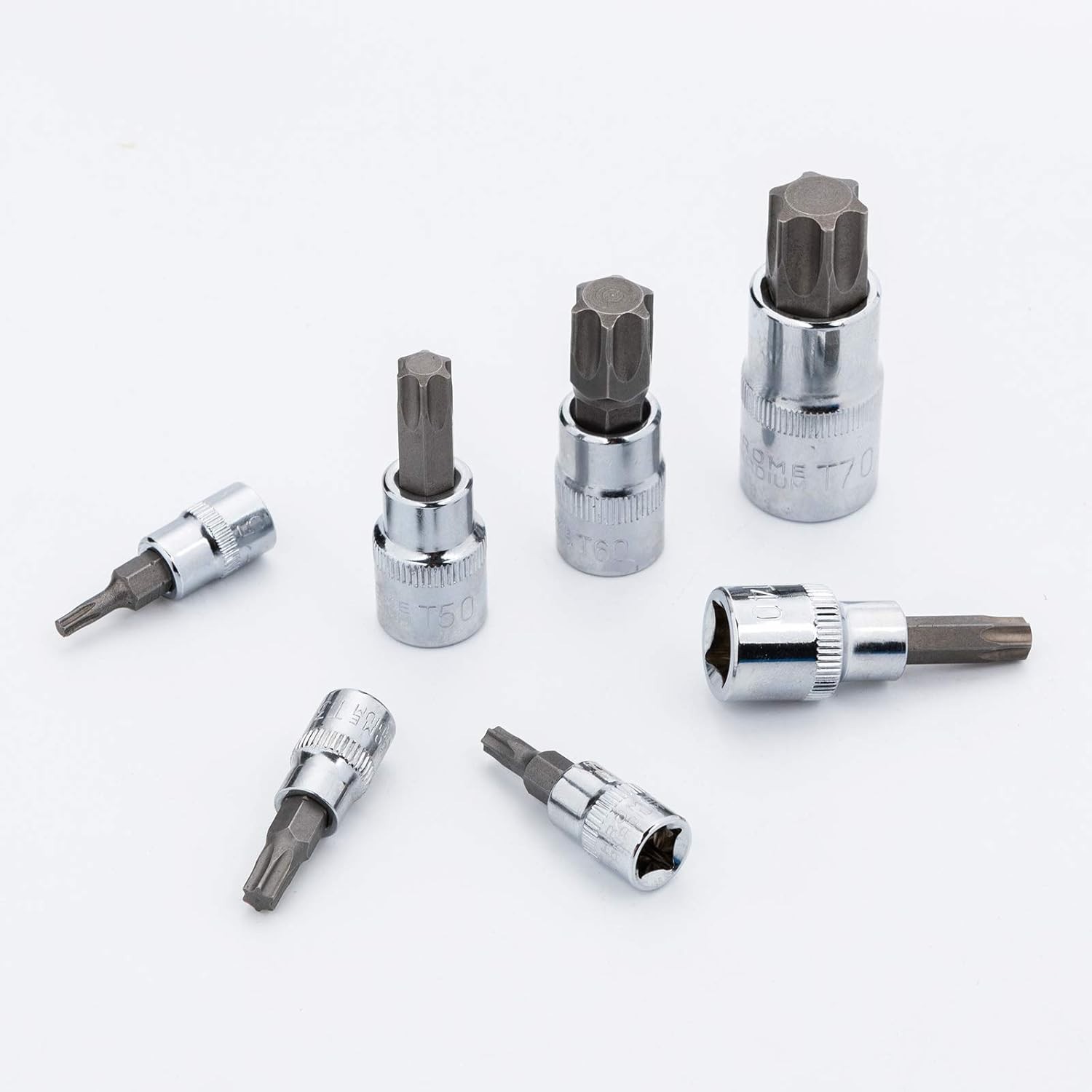 Torx Bit Socket Set 13pcs | Precision T8-T70 S2 Alloy & Cr-V Steel | 3/8″ Drive
