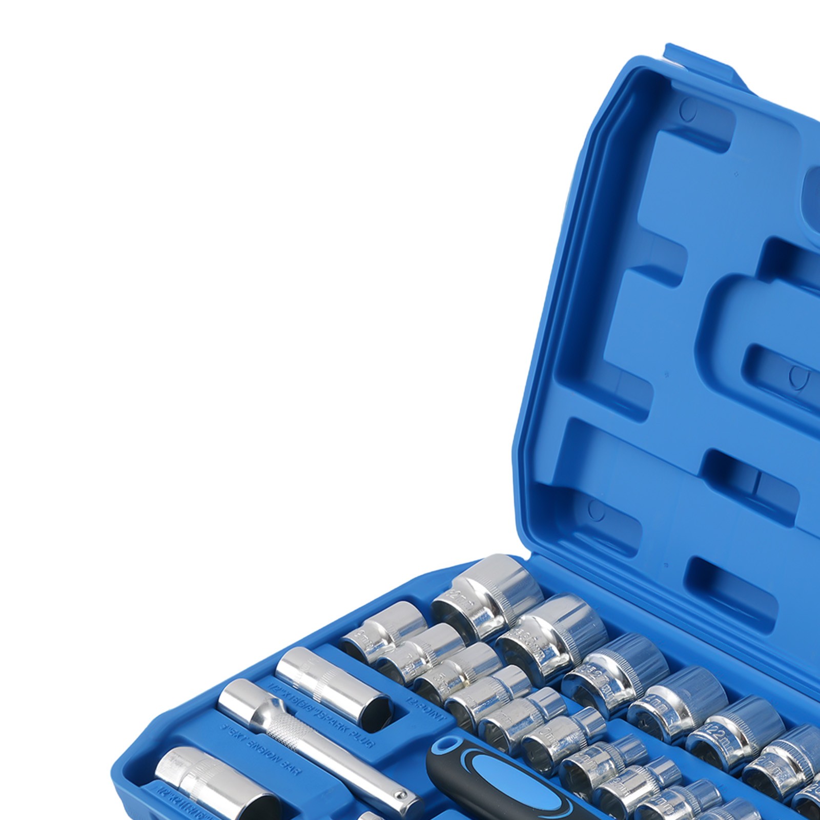 1/2″ Drive Socket Set 32PC 8-32mm Chrome Steel Ratchet Wrench Extension Bar