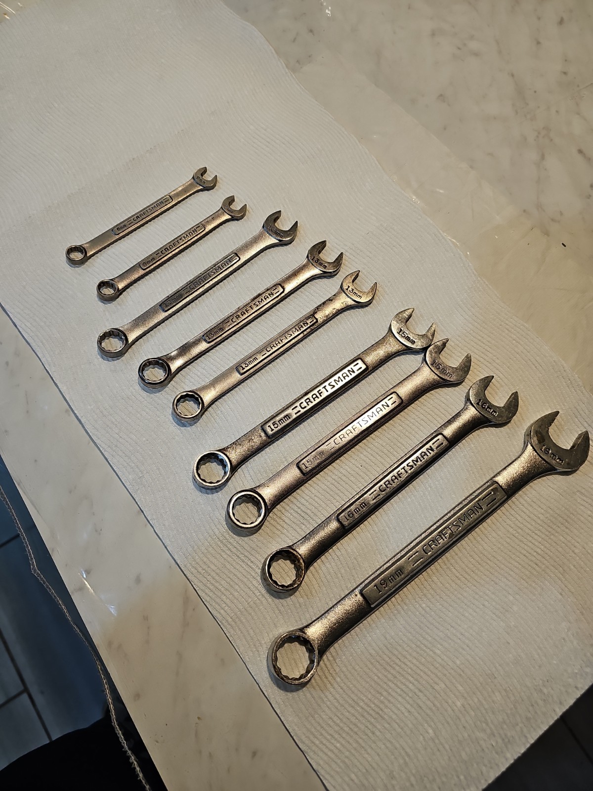 Vintage Craftsman USA VA Metric Wrench Multi-Lot 9mm 13mm 15mm 16mm 19mm 9-Pc