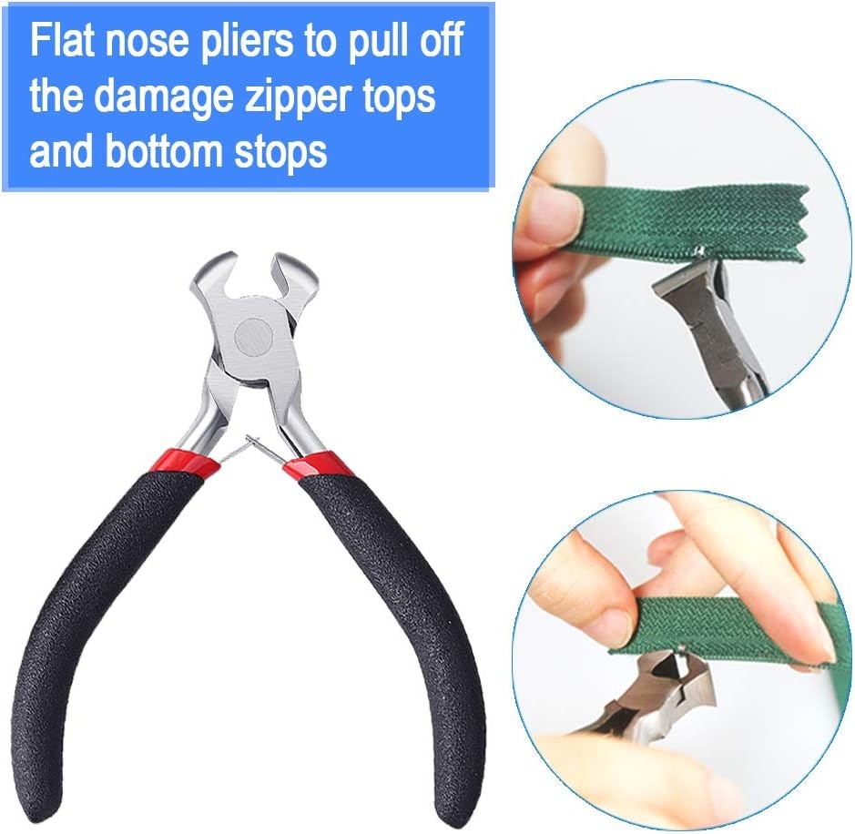 2-Pack Zipper Repair Kit – Install Pliers and Tool for Brown