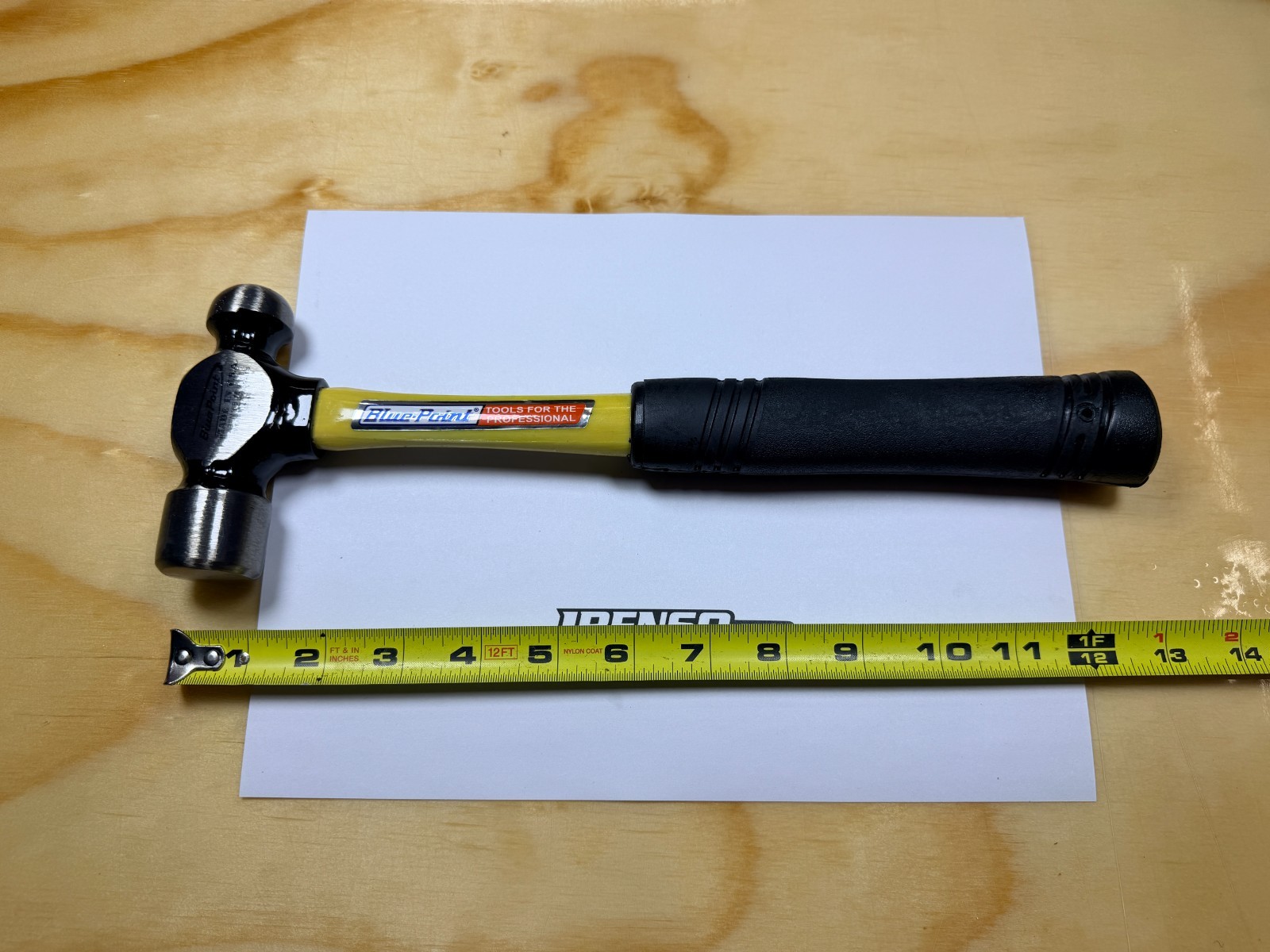Blue-Point Tools USA NEW 16oz Fiberglass Handle Ball Peen Hammer BPN16B
