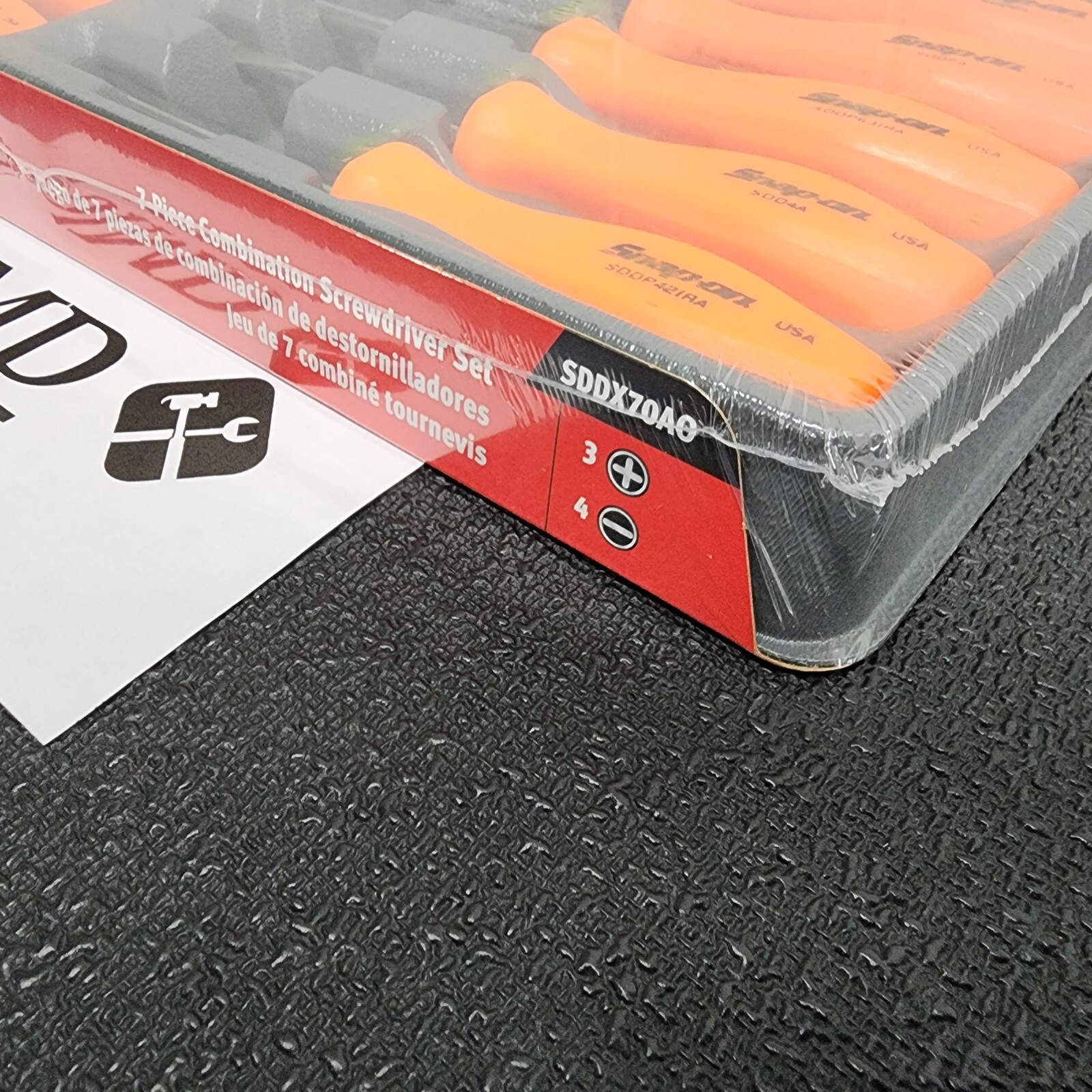 Snap-on Tools USA NEW 7pc ORANGE Hard Grip Combination Screwdriver Set SDDX70AO