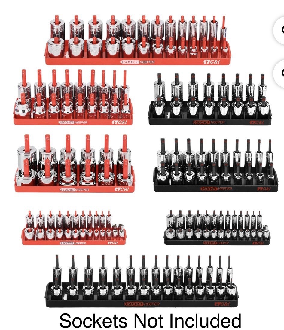8 Piece Socket Organizers 1/4” – 3/8” & 1/2” Standard & Metric- Shallow & Deep