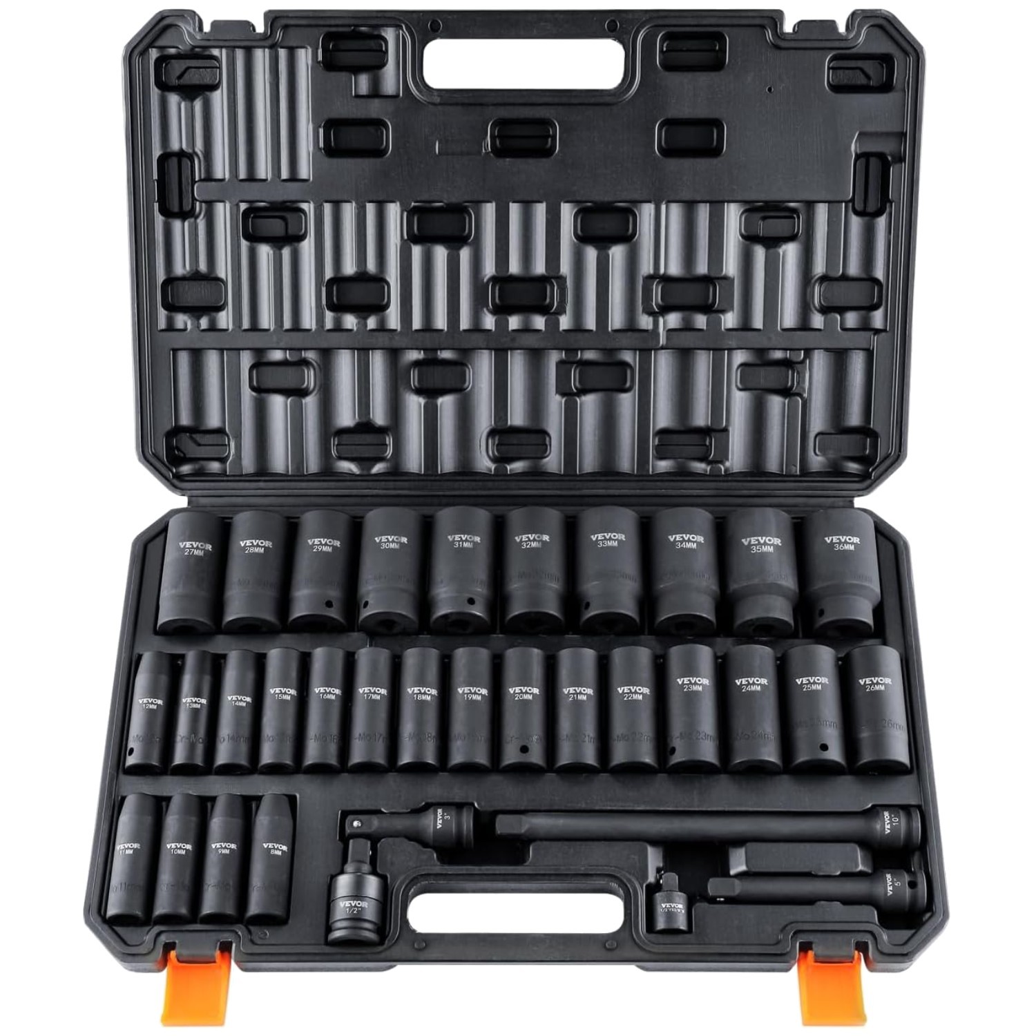 34-Piece Metric Impact Socket Set, Storage Case Included