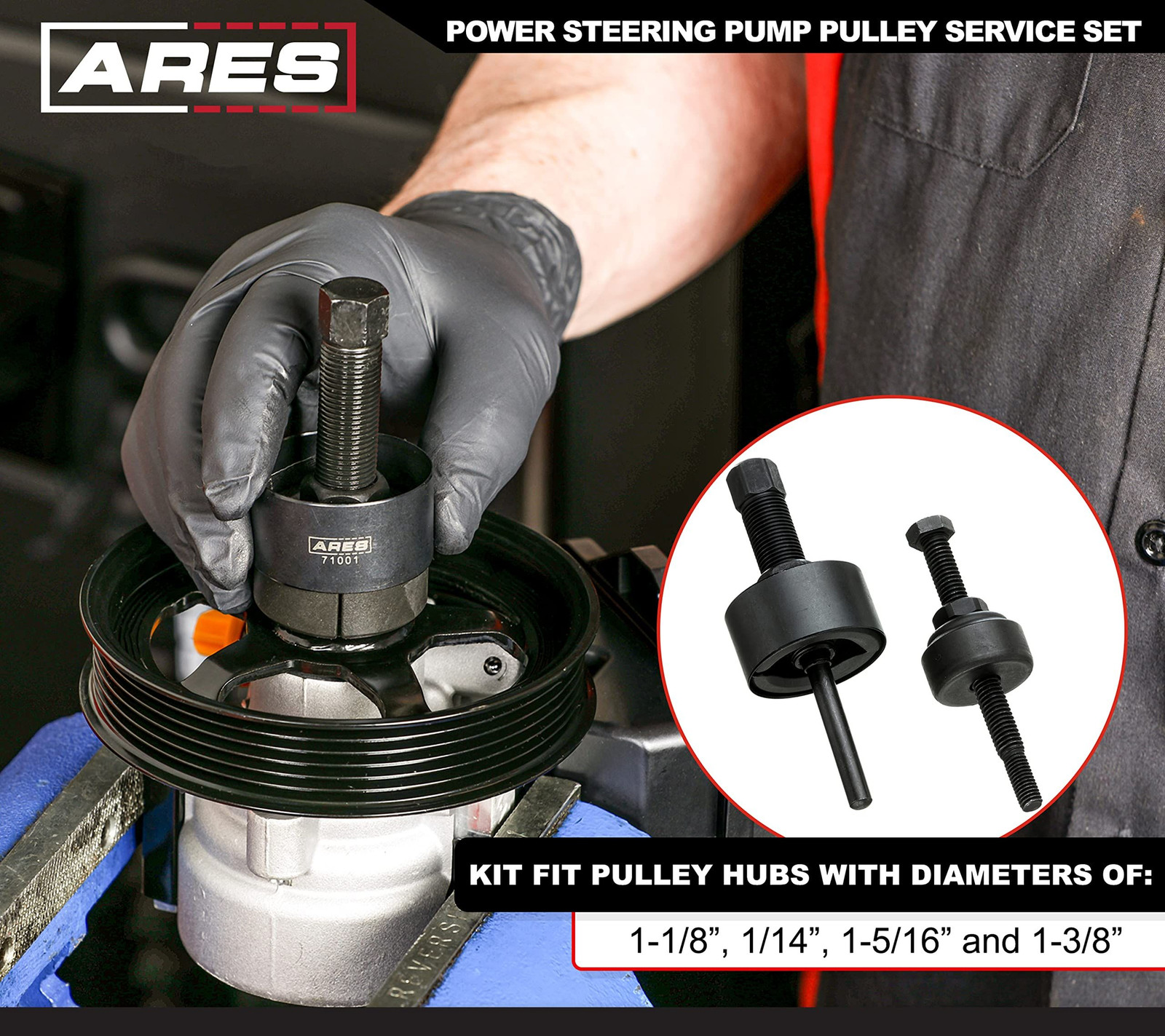ARES 71001 – Power Steering Pump Pulley Service Set